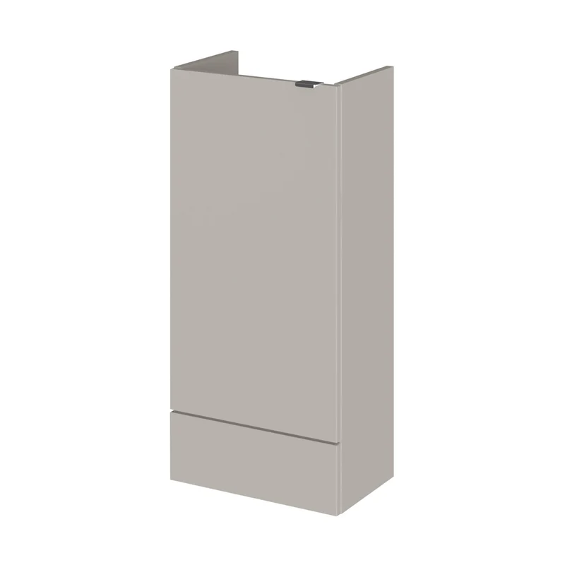Hudson Reed Fusion 400mm Base Unit - Compact Contemp Pebble Grey MFC Textured Woodgrain 864x400x255mm