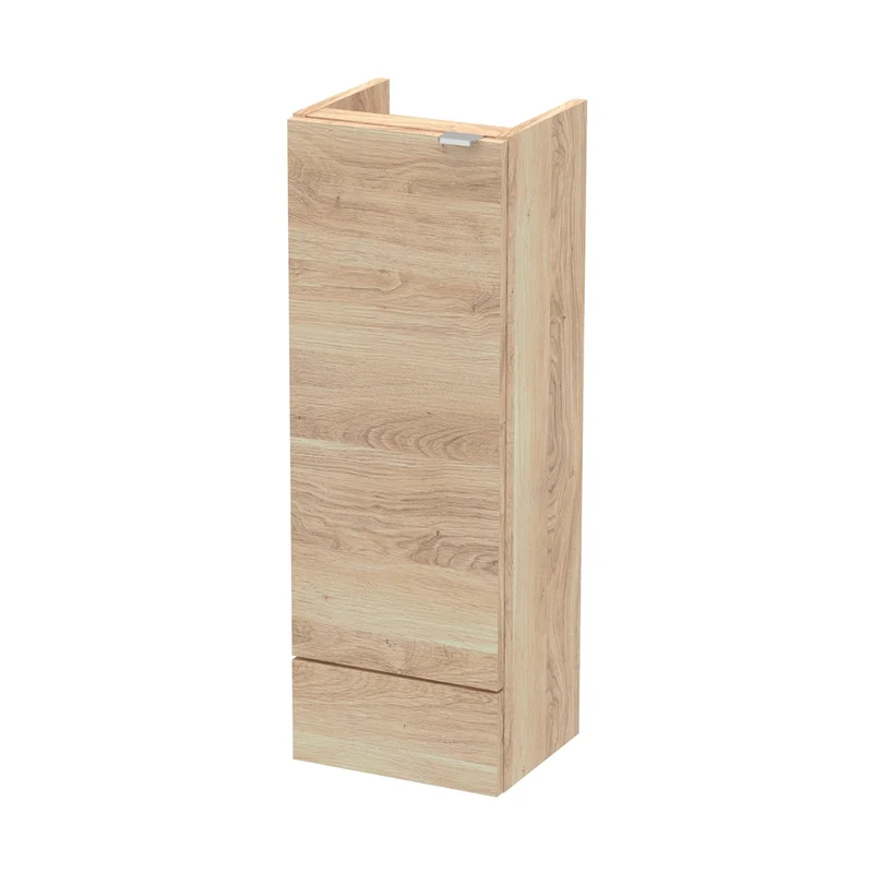 Hudson Reed Fusion 300mm Base Unit - Compact Contemp Bleached Oak MFC Textured Woodgrain 864x300x255mm