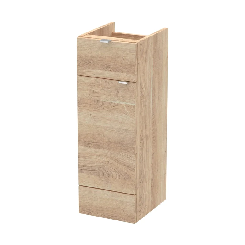 Hudson Reed Fusion 300mm Drawer Lined Unit Contemp Bleached Oak MFC Textured Woodgrain 864x300x355mm
