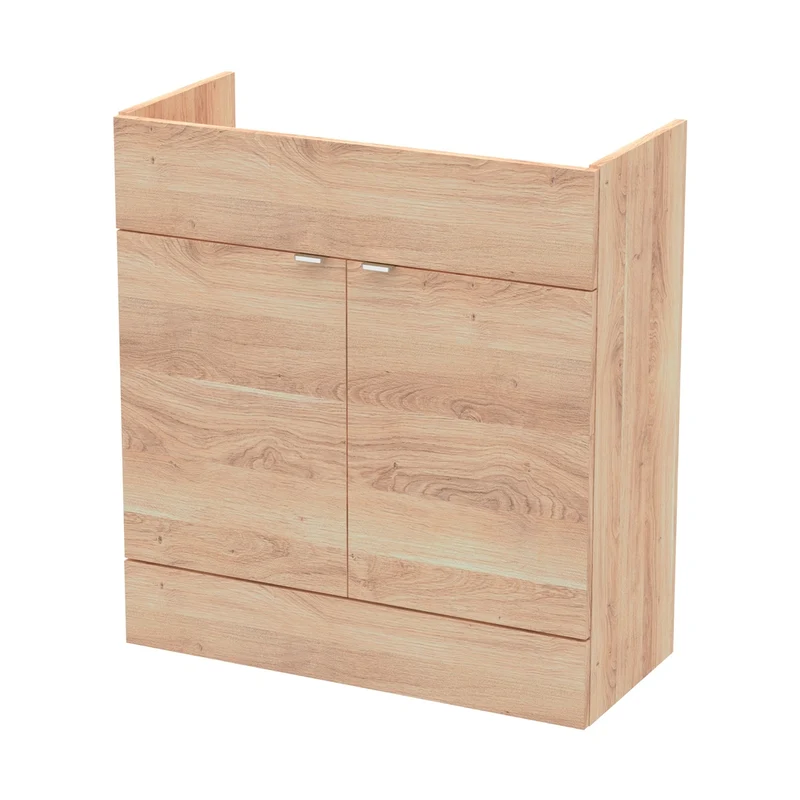 Hudson Reed Fusion 800mm Vanity Unit Contemp Bleached Oak MFC Textured Woodgrain 864x800x355mm