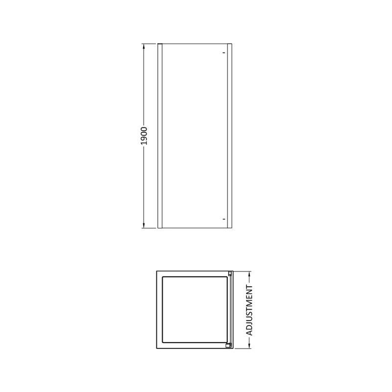 Hudson Reed Apex 760mm Side Panel Contemp Chrome Aluminium 1900x750x31mm