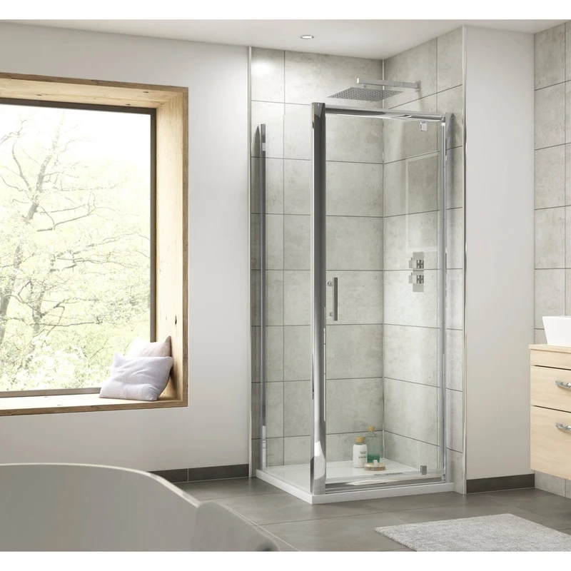 Hudson Reed Pacific 900mm Side Panel Contemp Chrome Aluminium 1850x890x31mm