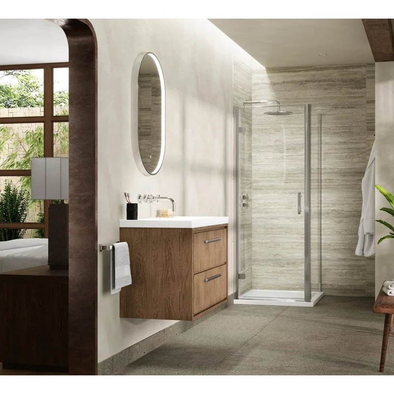 Hudson Reed Pacific 800mm Side Panel Contemp Chrome Aluminium 1850x790x31mm