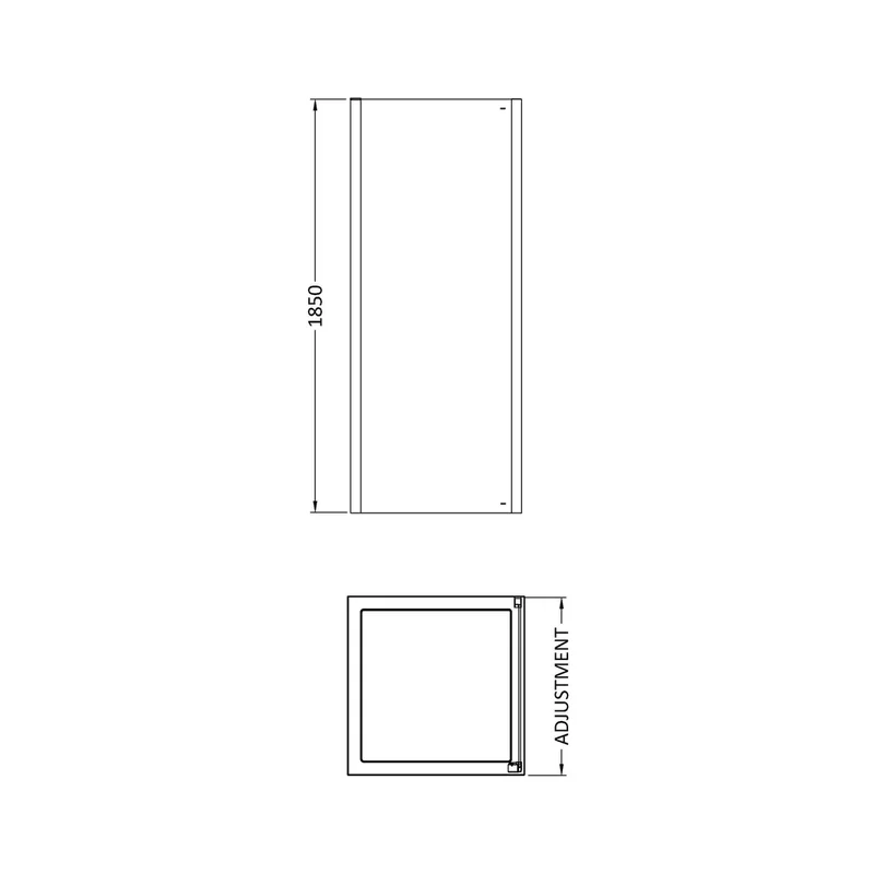 Hudson Reed Pacific 1000mm Side Panel Contemp Chrome Aluminium 1850x990x31mm