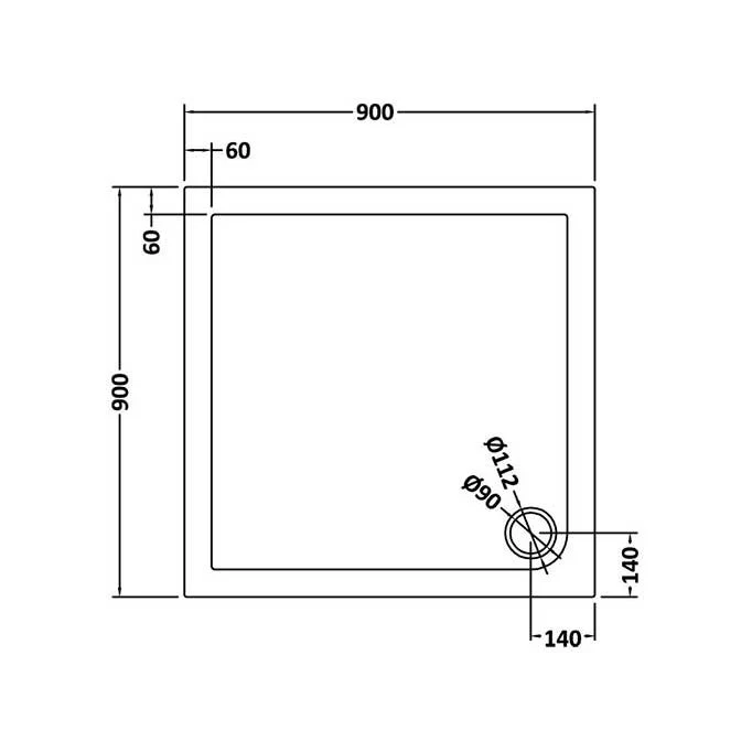 Hudson Reed Square Trays Square Shower Tray 900 X 900mm Contemp Grey Slate Acrylic Capped Abs Caco3 And Pu