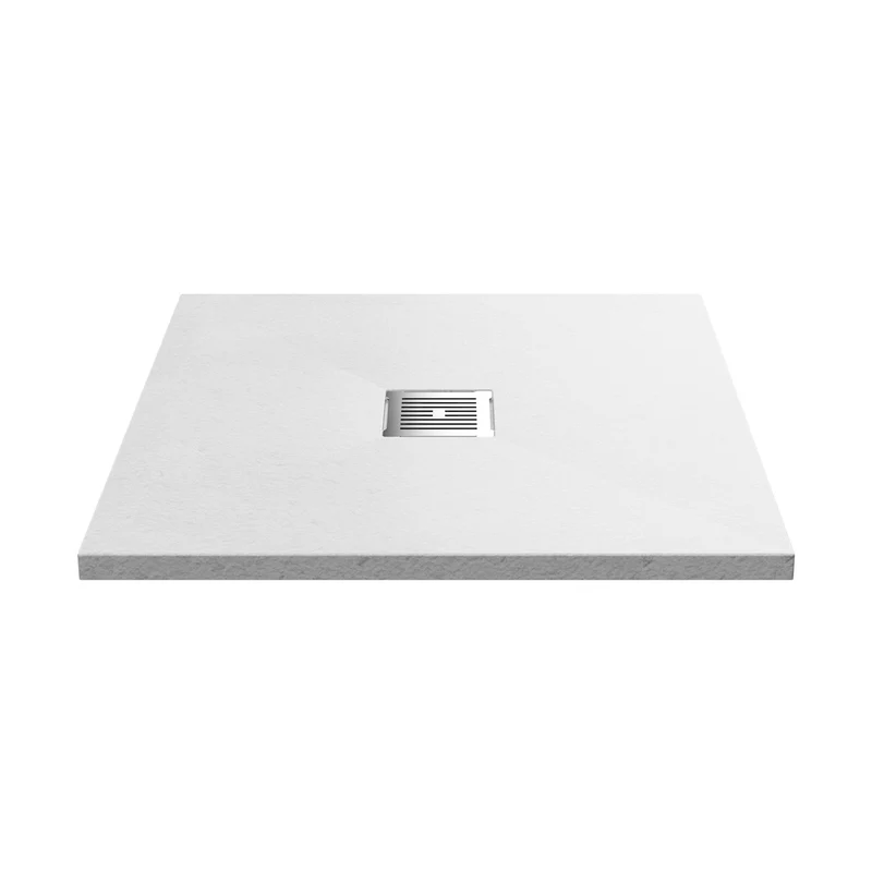 Hudson Reed Slim Square Trays Square Shower Tray 800 X 800mm Contemp White Slate Acrylic Capped Abs Caco3 And Pu