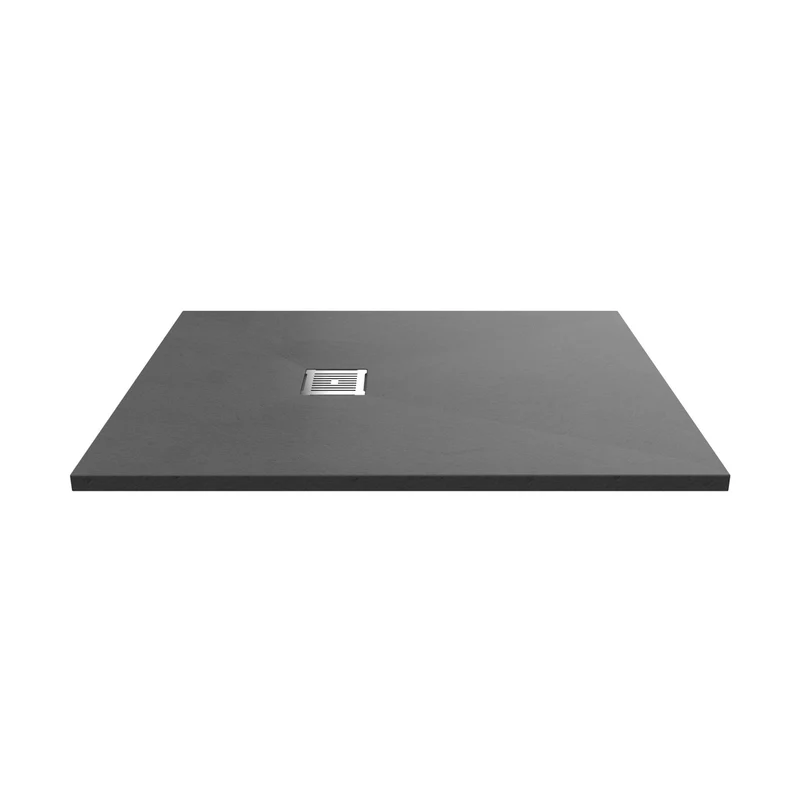 Hudson Reed Slim Rectangular Trays Rectangular Shower Tray 1200 X 900mm Contemp Grey Slate Acrylic Capped Abs Caco3 And Pu
