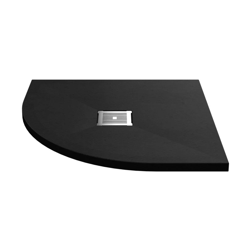Hudson Reed Slim Quadrant Trays Quad Shower Tray 800 X 800mm Contemp Black Slate Acrylic Capped Abs Caco3 And Pu