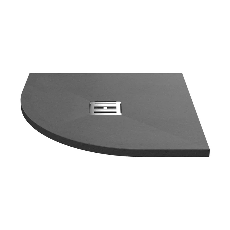 Hudson Reed Slim Quadrant Trays Quad Shower Tray 800 X 800mm Contemp Grey Slate Acrylic Capped Abs Caco3 And Pu
