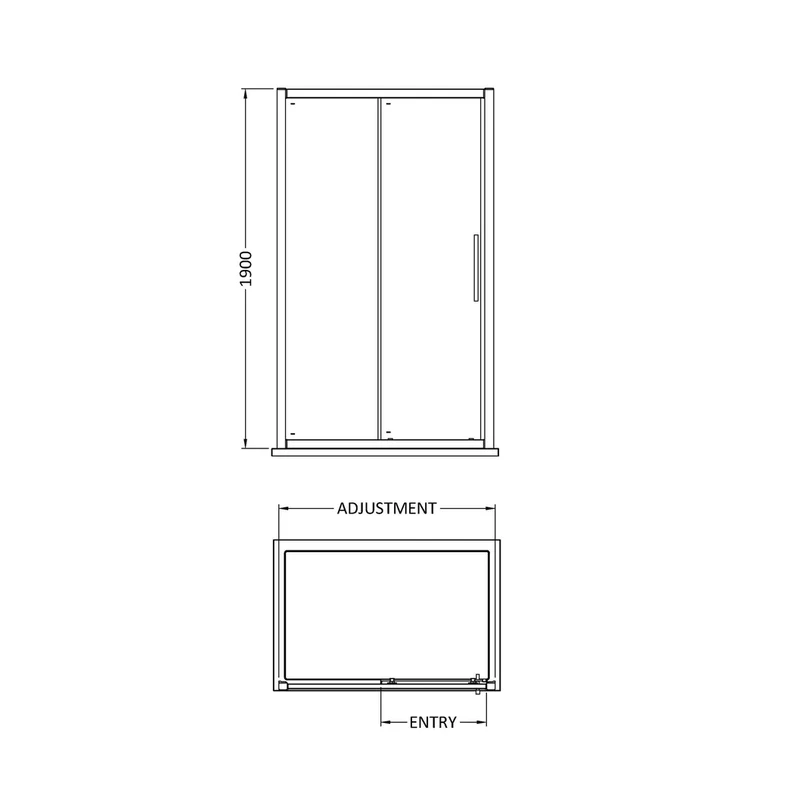 Hudson Reed Apex 1000mm Sliding Door Contemp Chrome Aluminium,metal 1900x990x44mm - M1000SS-E8