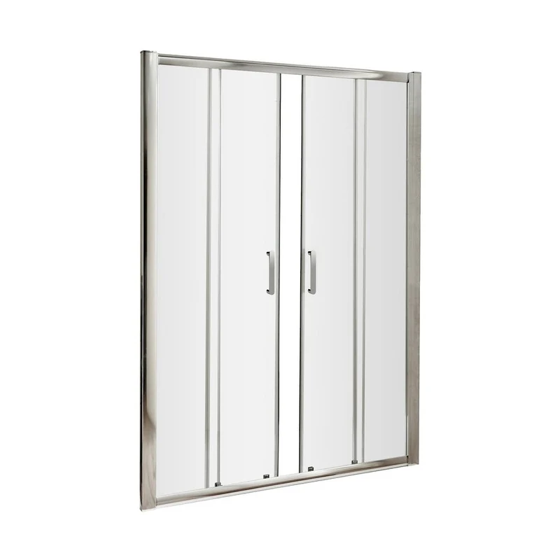 Hudson Reed Pacific 1400mm Double Sliding Door Contemp Chrome Aluminium,metal 1850x1390x44mm - AQSLD14H3