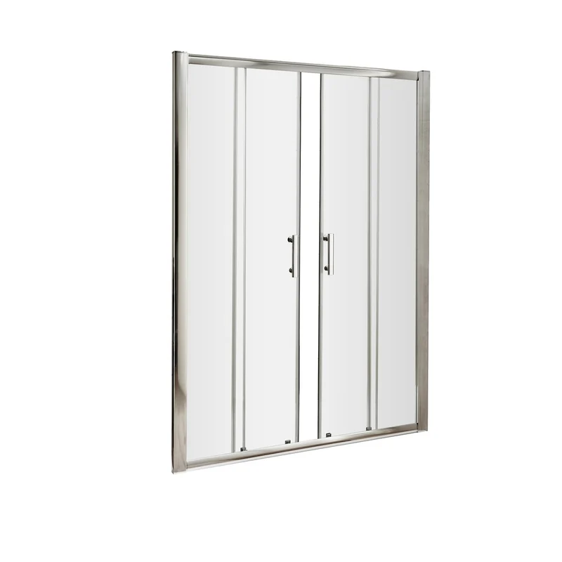 Hudson Reed Pacific 1400mm Double Sliding Door Contemp Chrome Aluminium,metal 1850x1390x44mm - AQSLD14