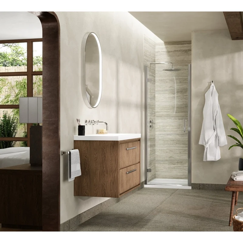 Hudson Reed Pacific 800mm Hinged Door Contemp Chrome Aluminium,metal 1850x790x44mm - AQHD80