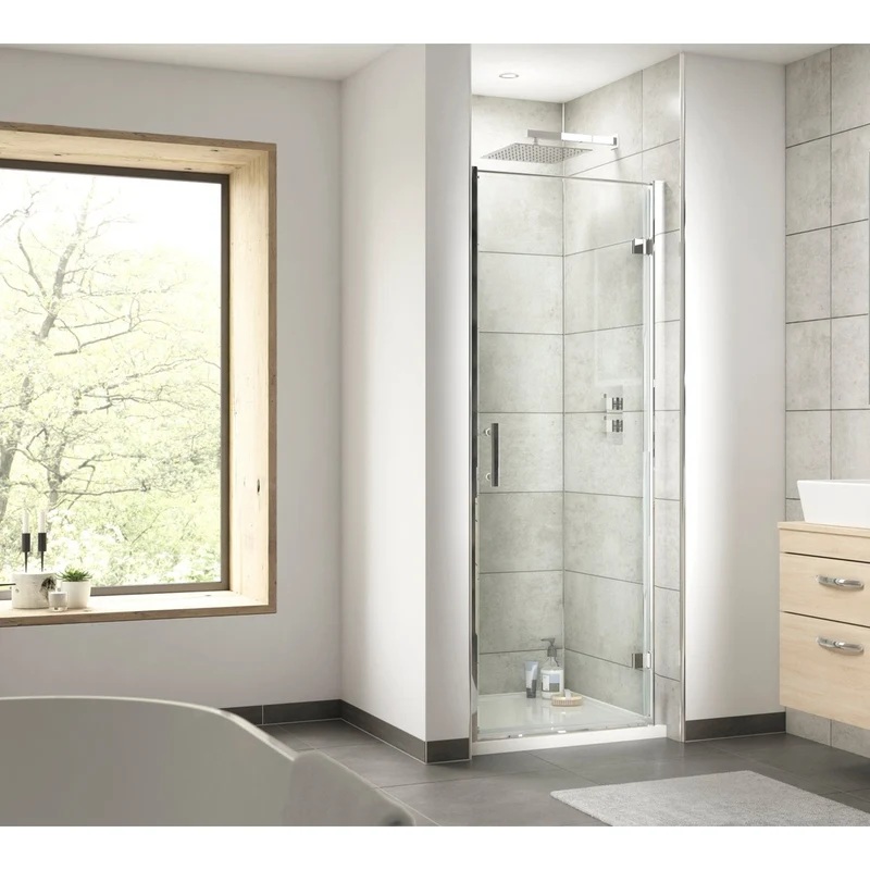 Hudson Reed Pacific 760mm Hinged Door Contemp Chrome Aluminium,metal 1850x750x44mm - AQHD76