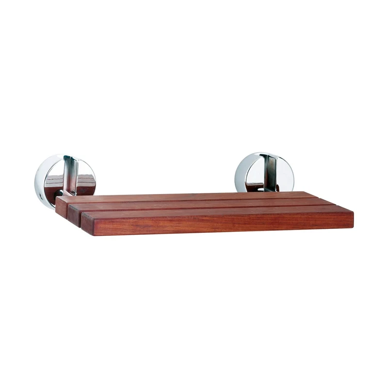 Hudson Reed Shower Accessories Shower Seat Contemp Chrome Wood 345x500x345mm