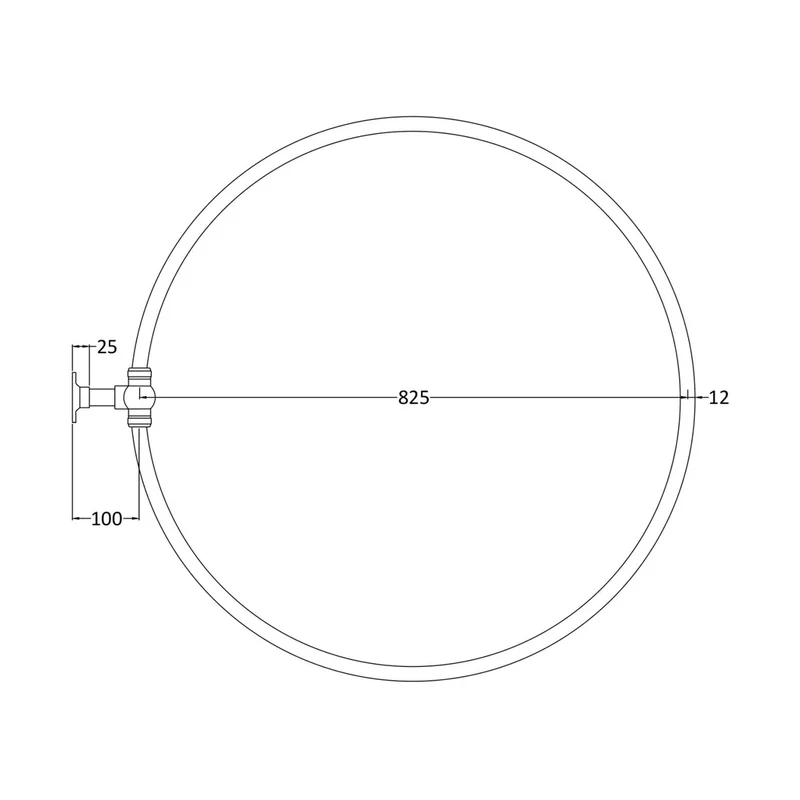 Hudson Reed Shower Parts Shower Ring Trad Chrome Stainless Steel 75x800x800mm