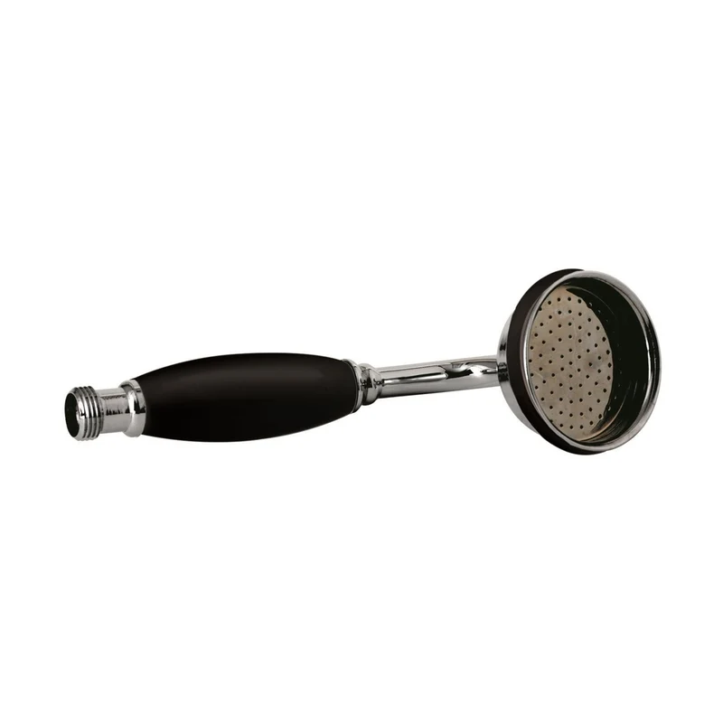 Hudson Reed Shower Parts Large Trad Handset Chrome/black Brass Ceramic 210x70x95mm