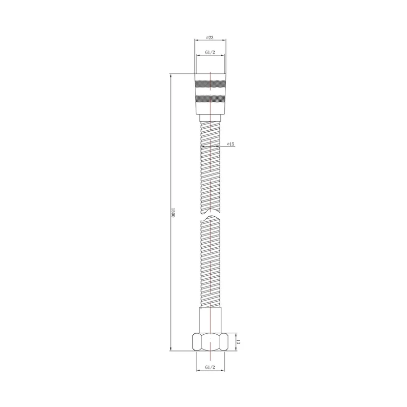Hudson Reed Shower Parts Shower Flex Contemp Chrome Brass 1500x15x15mm