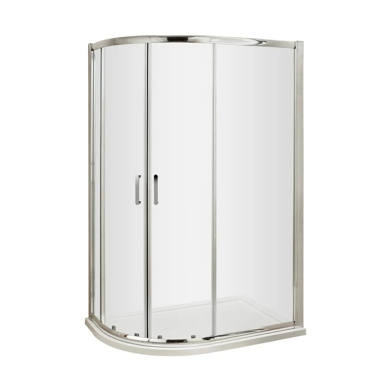 Hudson Reed Pacific 1200 X 900mm Offset Quadrant Contemp Chrome Aluminium,metal 1850x1180x880mm - AQU129H3