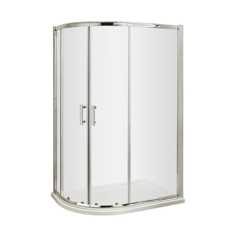 Hudson Reed Pacific 1200 X 900mm Offset Quadrant Contemp Chrome Aluminium,metal 1850x1180x880mm - AQU129