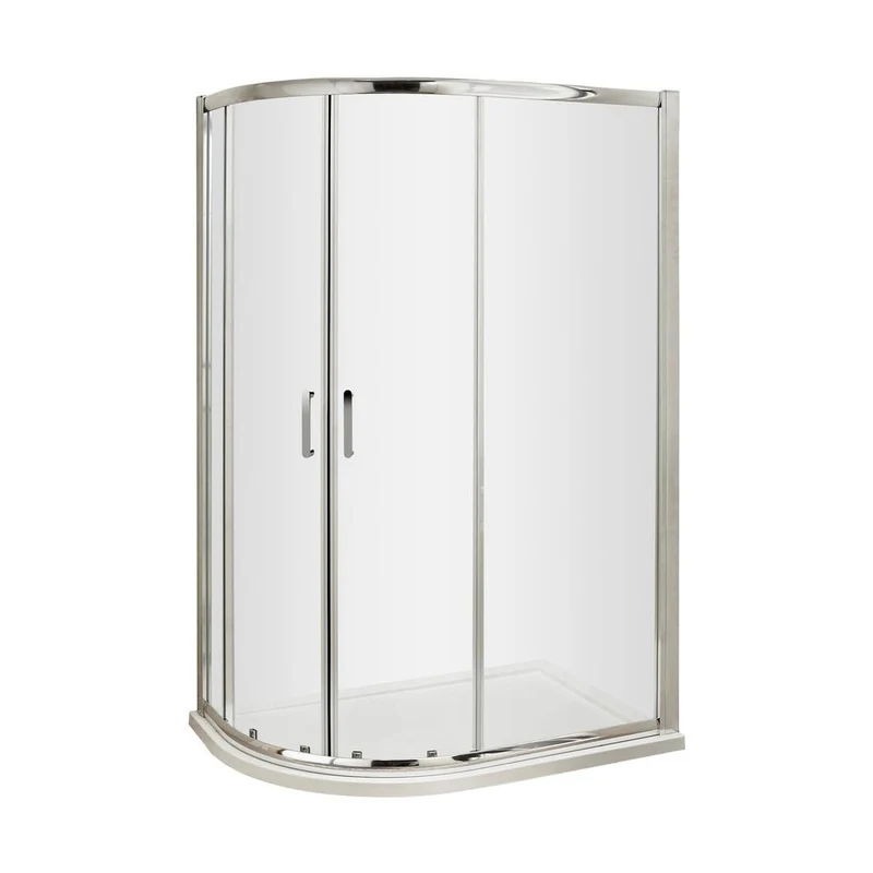 Hudson Reed Pacific 1200 X 800mm Offset Quadrant Contemp Chrome Aluminium,metal 1850x1180x780mm - AQU128H3