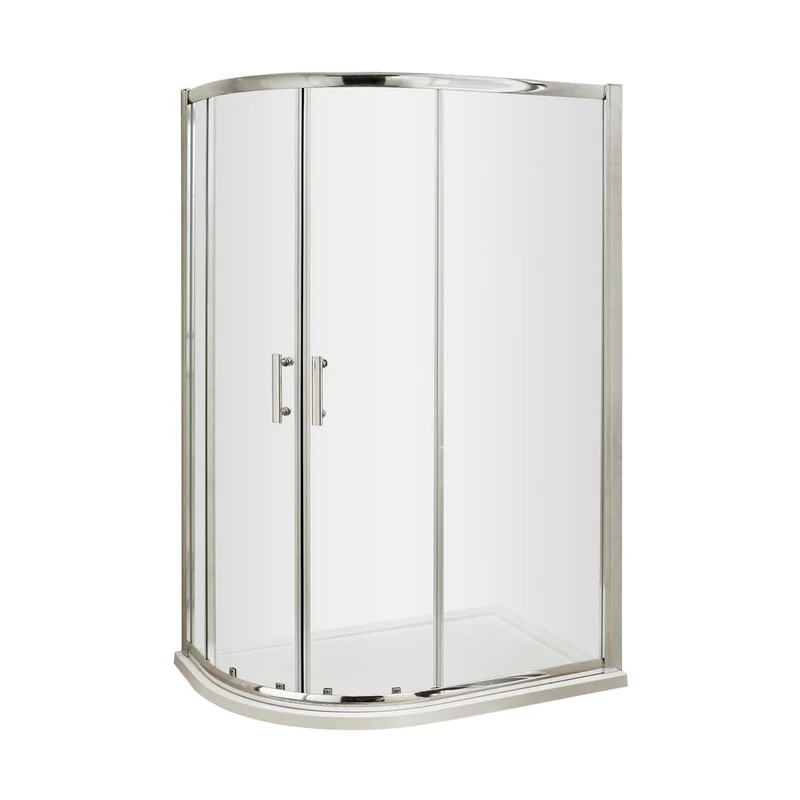 Hudson Reed Pacific 1200 X 800mm Offset Quadrant Contemp Chrome Aluminium,metal 1850x1180x780mm - AQU128