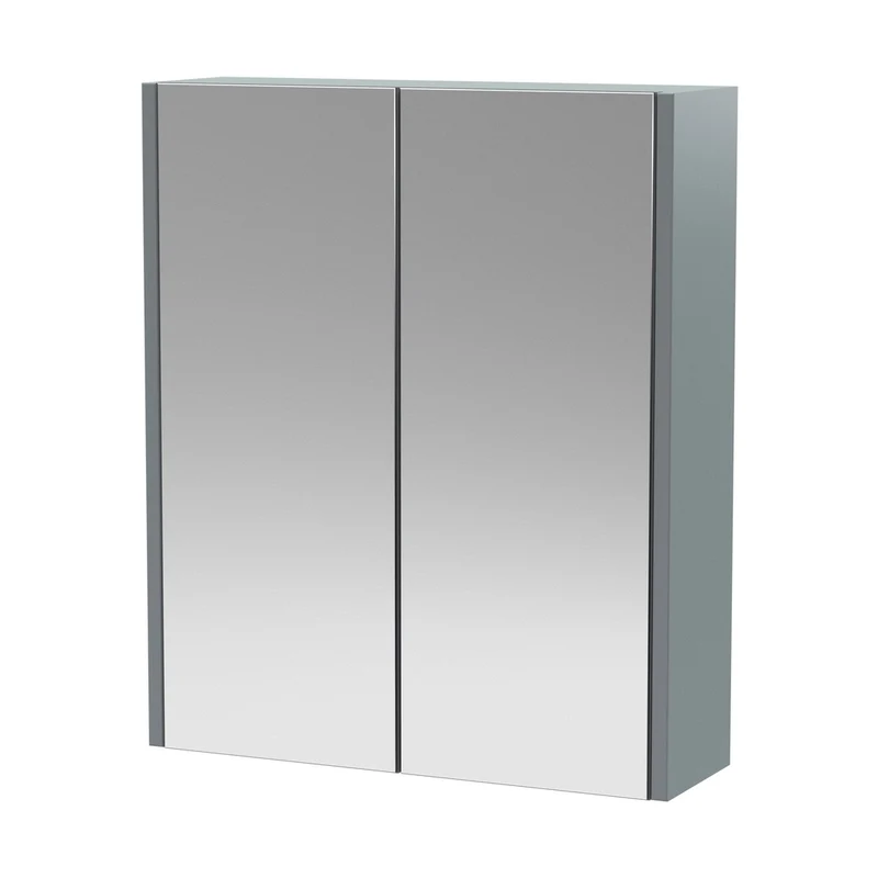 Hudson Reed Juno 600mm Mirror Unit (50/50) Contemp Coastal Grey MFC Smooth Matt 715x600x185mm