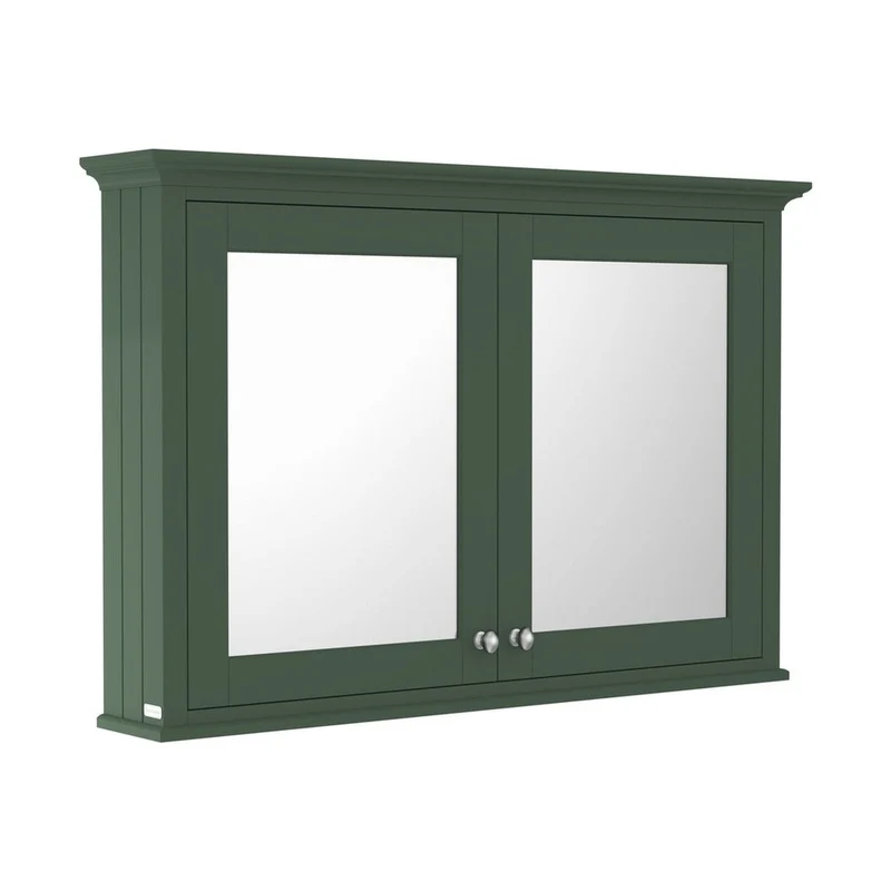 Hudson Reed Old London 1050mm Mirror Cabinet Trad Hunter Green MDF Vinyl Smooth Matt 752x1050x193mm