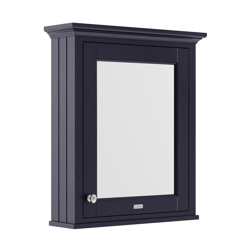 Hudson Reed Old London 600mm Mirror Cabinet Trad Twilight Blue MDF Vinyl Textured Woodgrain 752x650x193mm