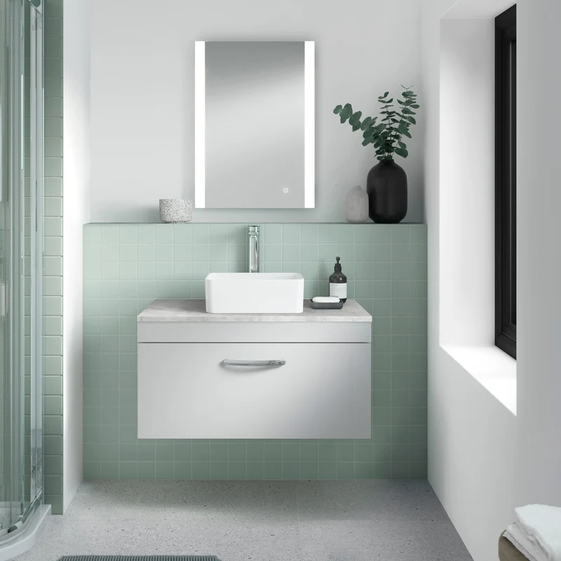Hudson Reed Led Touch Sensor 700 X 500 Ambient Mirror Contemp Silver Aluminium 700x500x30mm - LQ601