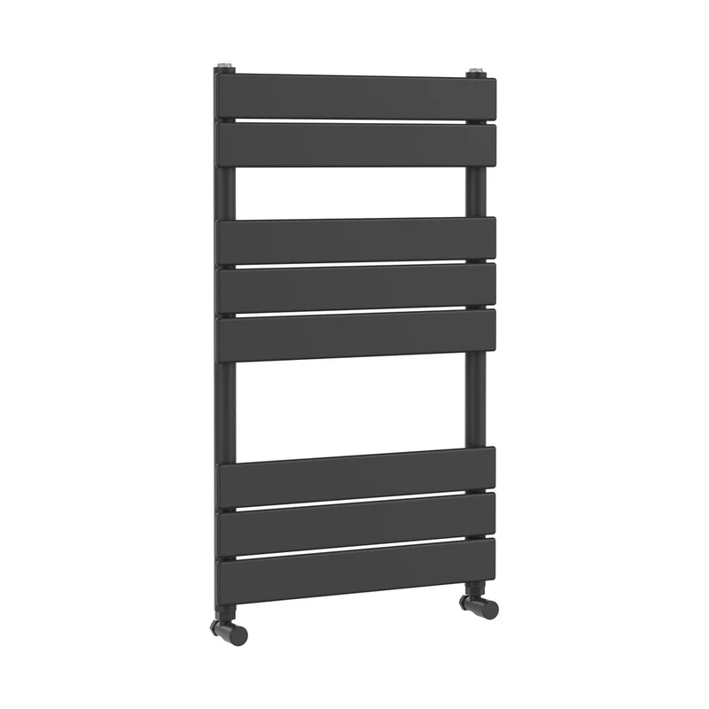 Hudson Reed Piazza Square Flat Towel Radiator 840x500 Contemp Anthracite Steel 840x500x30mm