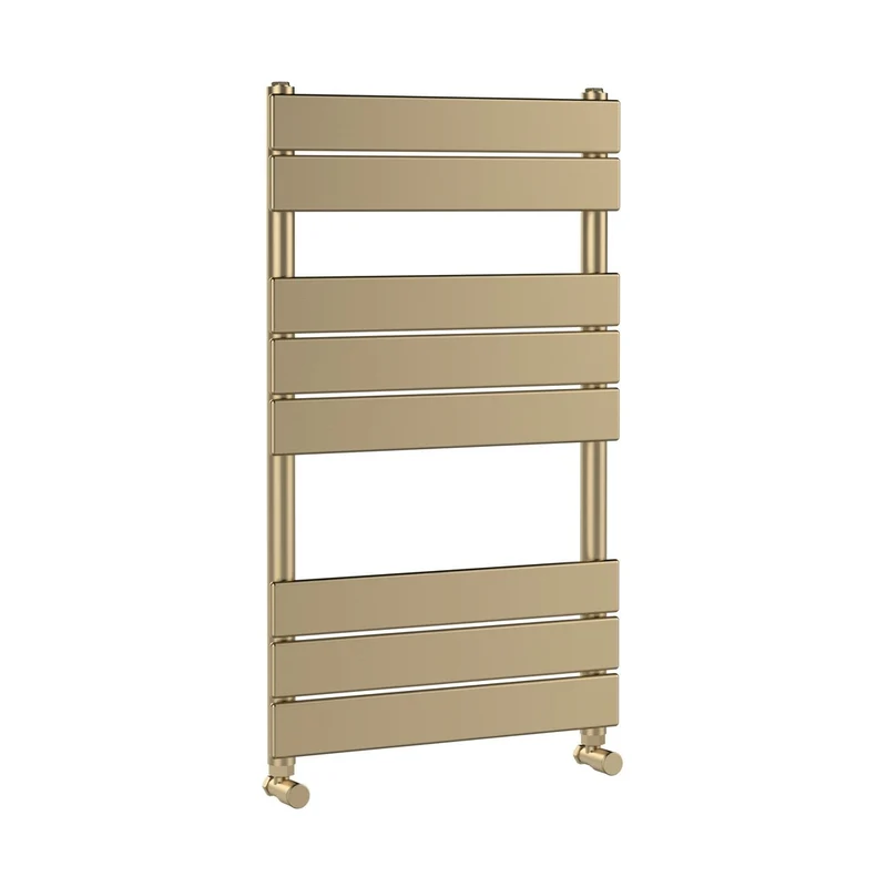 Hudson Reed Piazza Square Flat Towel Radiator 840x500 Contemp Brushed Brass Steel 840x500x30mm