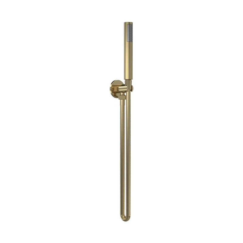 Hudson Reed Hand Held Shower Kits Outlet Elbow, Parking Bracket, Flex And Handset Contemp Brushed Brass Brass Abs 1230x30x55mm