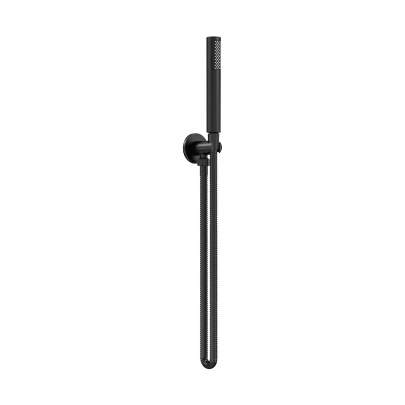 Hudson Reed Hand Held Shower Kits Outlet Elbow, Parking Bracket, Flex And Handset Contemp Matt Black Brass Abs 1230x30x55mm