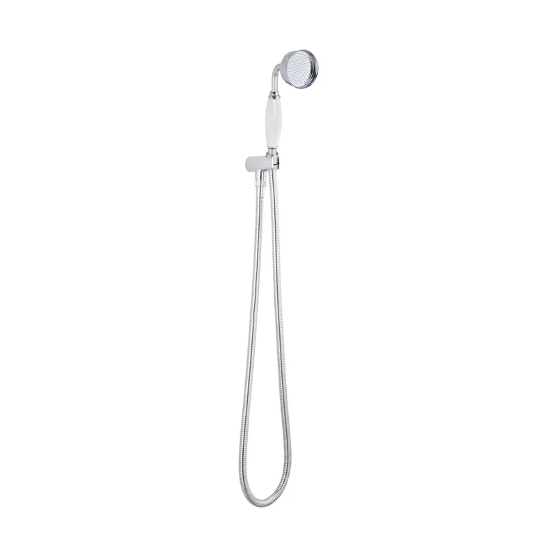 Hudson Reed Hand Held Shower Kits Trad Wall Mounted Hand Shower Set Chrome Brass
