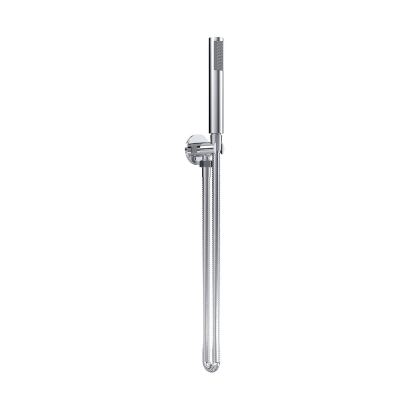 Hudson Reed Hand Held Shower Kits Outlet Elbow, Parking Bracket, Flex And Handset Contemp Chrome Brass Abs 1230x30x55mm