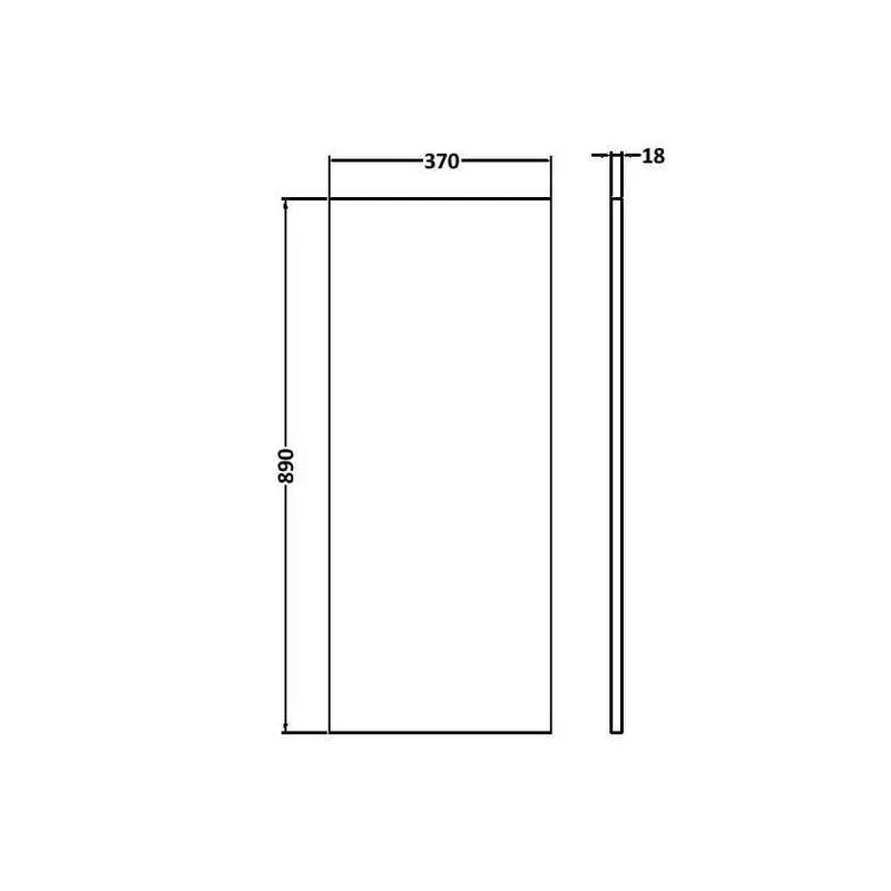 Hudson Reed Fusion Decorative End Panel Contemp Gloss White MFC Painted Gloss 864x370x18mm