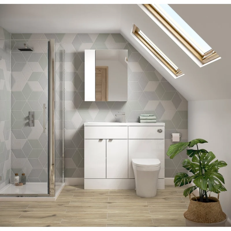 Hudson Reed Fusion 300mm Base Unit Contemp Gloss White MFC Painted Gloss 864x300x355mm
