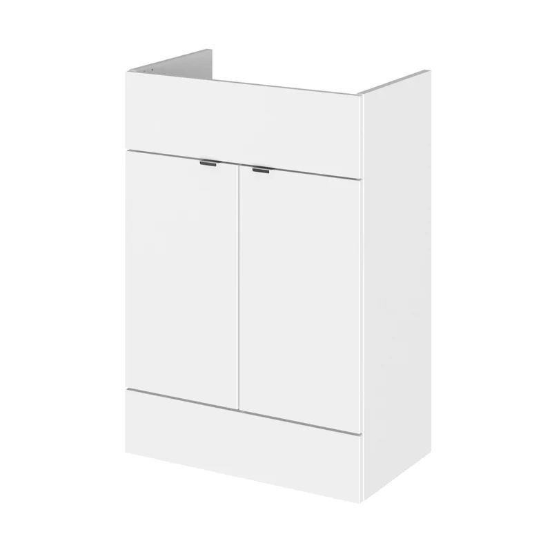 Hudson Reed Fusion 600mm Vanity Unit Contemp Gloss White MFC Painted Gloss 864x600x355mm