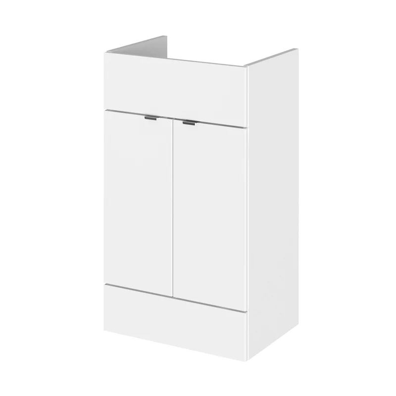 Hudson Reed Fusion 500mm Vanity Unit Contemp Gloss White MFC Painted Gloss 864x500x355mm