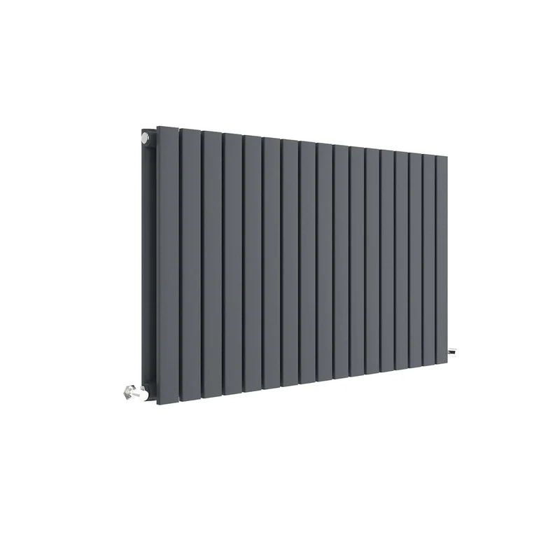 Hudson Reed Sloane Horizontal Double Panel Radiator 600 X 992 Contemp Anthracite Steel 600x992x72mm