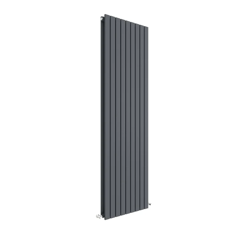 Hudson Reed Sloane Vertical Double Panel Radiator 1800 X 528 Contemp Anthracite Steel 1800x528x72mm