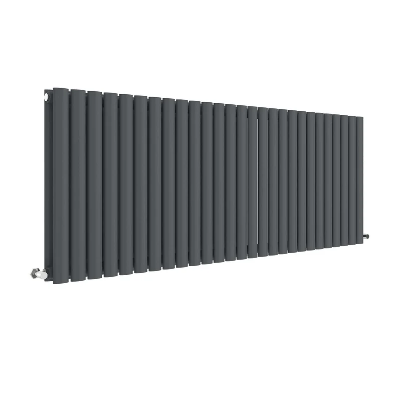 Hudson Reed Revive Horizontal Double Panel Radiator 600 X 1572 Contemp Anthracite Steel 600x1572x78mm