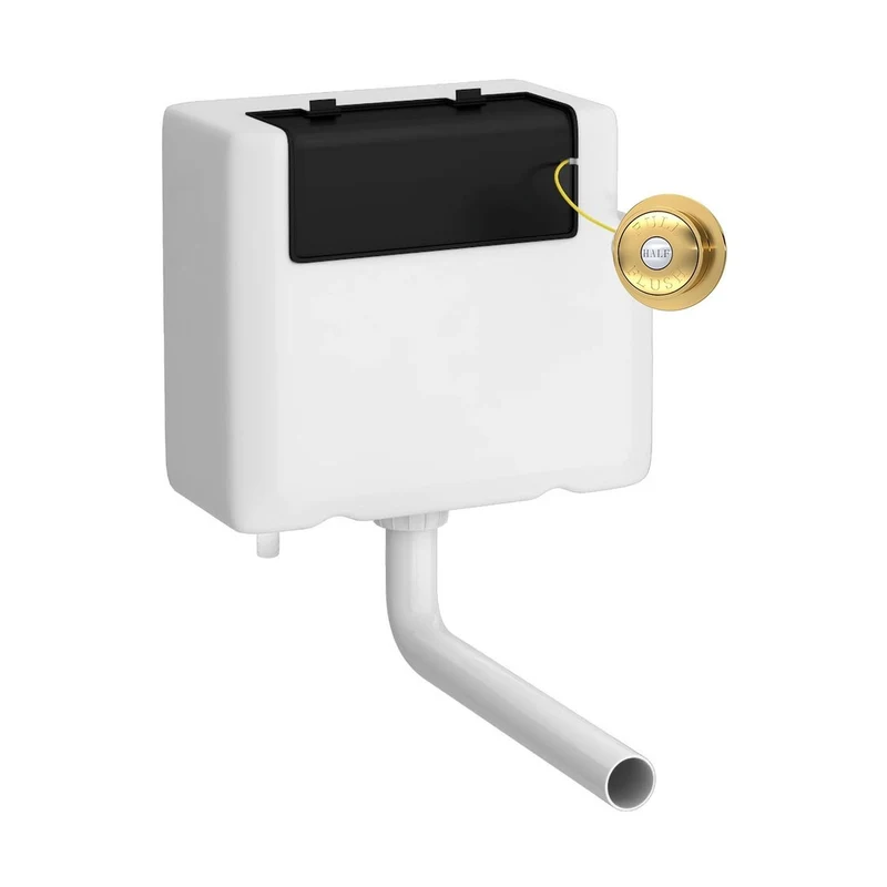Hudson Reed Concealed Cisterns And Frames Universal Access Cistern & Brushed Brass Trad Flush Plate Polyethylene 296x340x142mm - XTY8T03B
