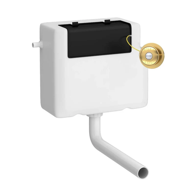 Hudson Reed Concealed Cisterns And Frames Universal Access Cistern & Brushed Brass Trad Flush Plate Polyethylene 296x340x142mm - XTY8T03
