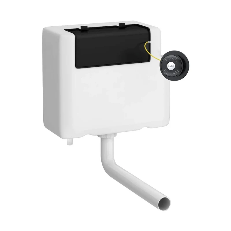Hudson Reed Concealed Cisterns And Frames Universal Access Cistern & Black Trad Flush Plate Matt Black Polyethylene 296x340x142mm - XTY8T02B