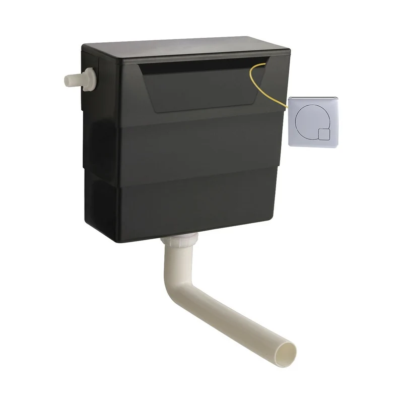 Hudson Reed Concealed Cisterns And Frames Universal Access Cistern & Chrome Square Flush Plate Contemp Polyethylene 334x303x136mm