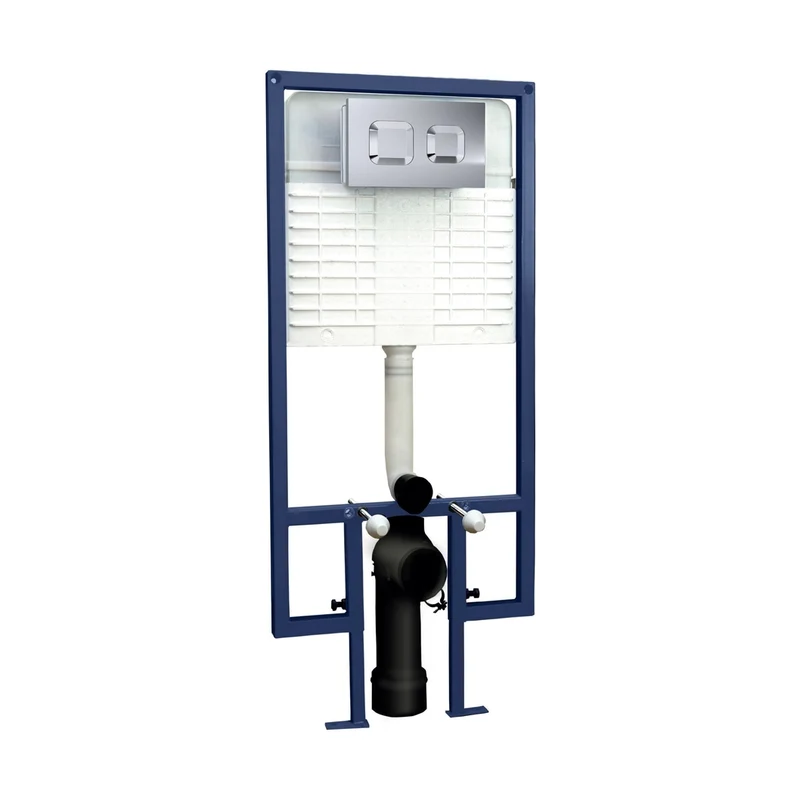 Hudson Reed Concealed Cisterns And Frames Square Dual Flush Push Button Contemp Chrome Stainless Steel 1136x520x204mm