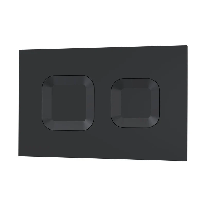 Hudson Reed Concealed Cisterns And Frames Square Dual Flush Push Button Black Contemp Stainless Steel 170x267x11mm
