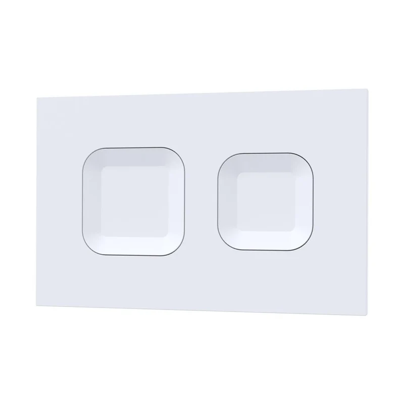 Hudson Reed Concealed Cisterns And Frames Square Dual Flush Push Button White Contemp Stainless Steel 170x267x11mm